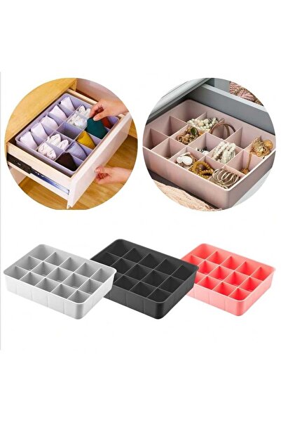 sweenhome 15 Bölmeli Organizer Takı Makyaj Malzemesi Kutusu Çorap Düzenleyicisi