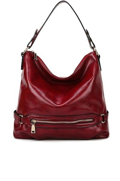 OEM Women's Bag, Premium Ecological Leather, Large, Bordeaux Red, Office & Casual, 35x16x30mm