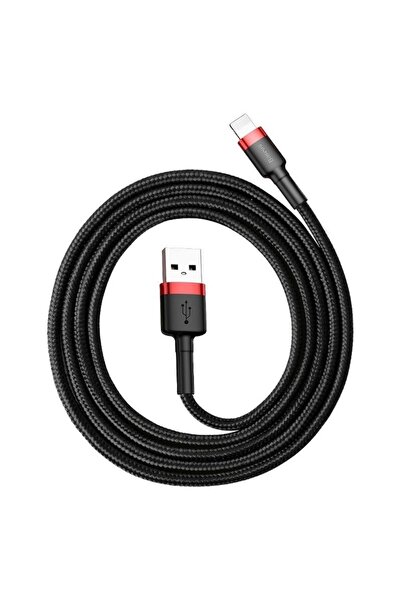 Baseus Cablu de date și încărcare Cafule USB-A la Lightning, 2.4A, 0.5m, Negru/Roșu