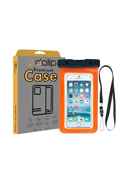 dalip Husa pentru telefoane pana la 6.7 inch, UnderwaterPro, PVC, Portocaliu