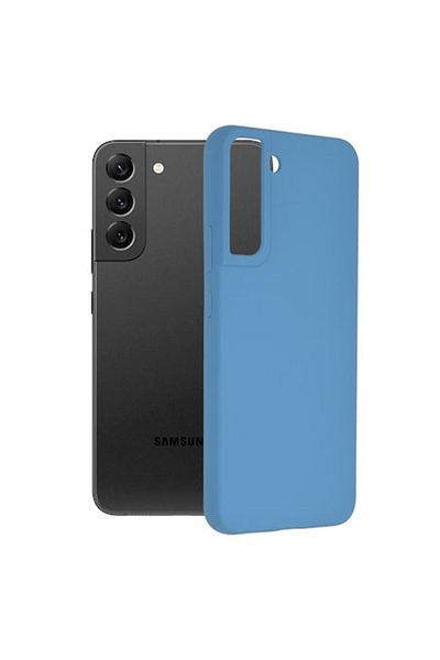Dali Husă de protecție compatibilă cu Samsung Galaxy S22 Plus, silicon cu margini moi, albastru denim