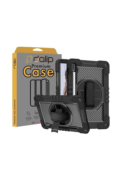 dalip Husa pentru Samsung Galaxy Tab A8 2021, Shoulder Strap, Silicon, Negru