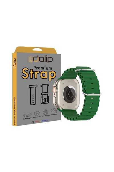 dalip Curea de ceas pentru Apple Watch 1-8-SE, 42-49 mm, cataramă din oțel, silicon, verde militar