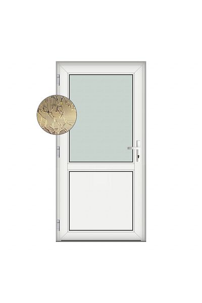 Klass 70x200cm White left 6cm 4 Hamburg door PVC and insulating glass chambers matte bronze delta