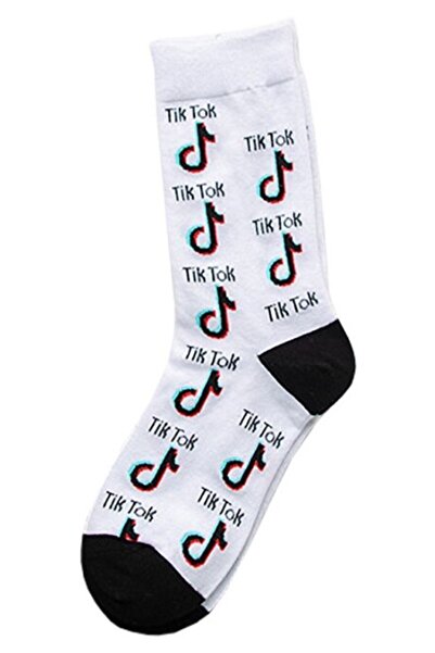 Dali - Șosete unisex TikTok Pattern, mărimea 38-44, bumbac și elastan, alb