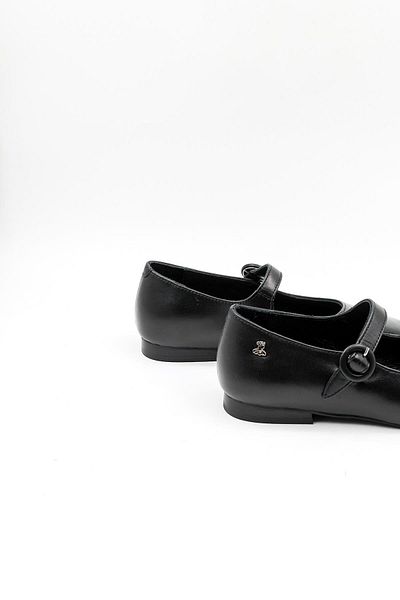 Venüs Women's Casual Leather Belt Detailed Ballerinas Vn11104Y Black