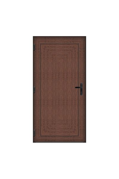Klass Door 100x210cm left 6cm 4 Full Panel PVC and insulating glass brown walnut chambers panel
