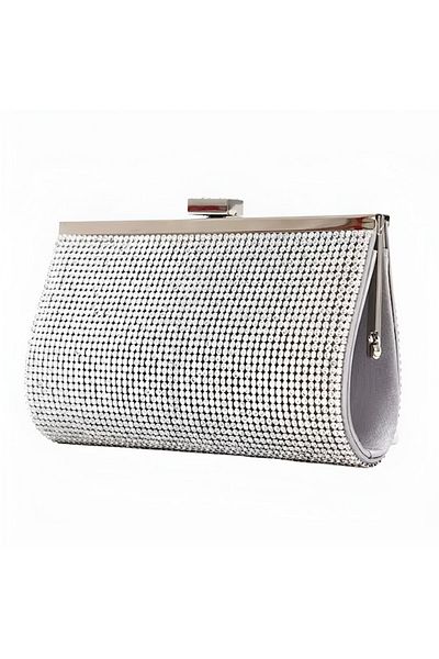 TopToday by C&S Poseta Dama Boutique Deluxe, Cristale Stralucitoare Argintii