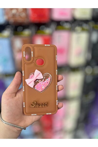 yuscerham Huawei Y7 2019 Uyumlu Sweet Yazılı, Kalp Kabartmalı Simli Parlak Yumuşak Kılıf