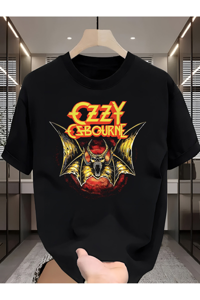 PARUNIV Tricou barbati, Ozzy Oz. Black, Classic Regular Fit, Bumbac 100%, Veg...