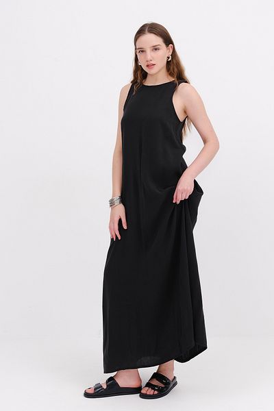 Addax Crew Neck Long Dress E13986