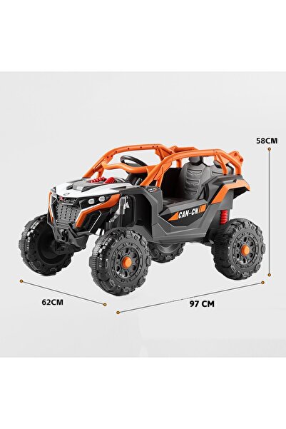 Flippy Kids Electric Buggy/UTV Off-Road Ride-On, Dual Drive, Bluetooth, Remote, Lights & Music, 97x6