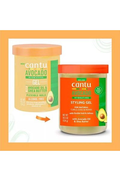 Cantu Avocado Hydrating Gel with Avocado Oil and Shea Butter, Alcohol-Free and Paraben-Free Formula,
