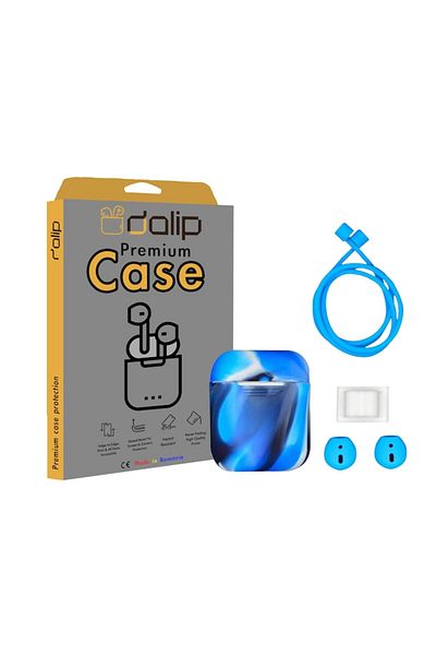dalip Husa pentru Apple AirPods, 4Goods, Silicon, Navy
