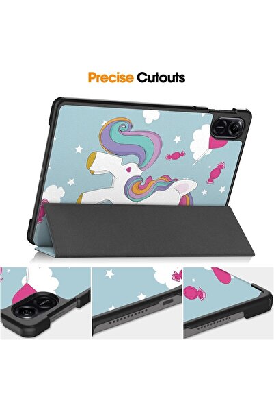 Dali Protective Flip Cover Case Compatible with Honor Pad X8a - Unicorn Design