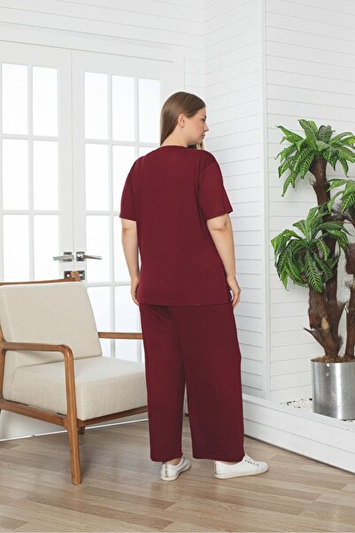 Asel Large Size Lycra Combed Cotton Fabric Side Slit 2-Piece Stylish Tunic Bottom-Top Set