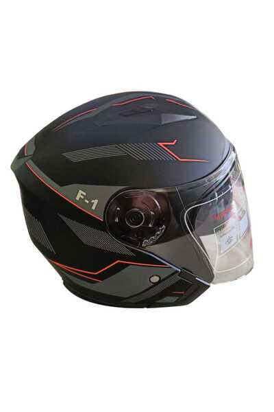 Helmet GÜNEŞ VİZÖRLÜ AÇIK MOTOSİKLET KASKI (MAT SİYAH)