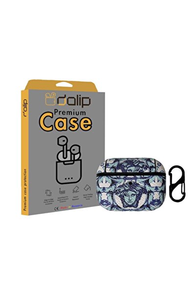 dalip Case for Apple AirPods Pro, DesignVersatil, Leather, Front Design, Light Blue