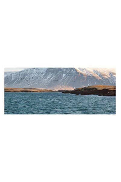 OEM Tablou Canvas, „Munte acoperit de zăpadă și păsări în zbor”, Calm, maiestuos