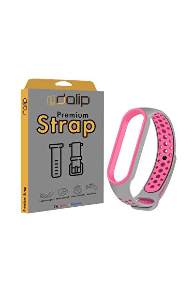 dalip Curea pentru Xiaomi Mi Band 3/4, XHoles, silicon, gri-roz