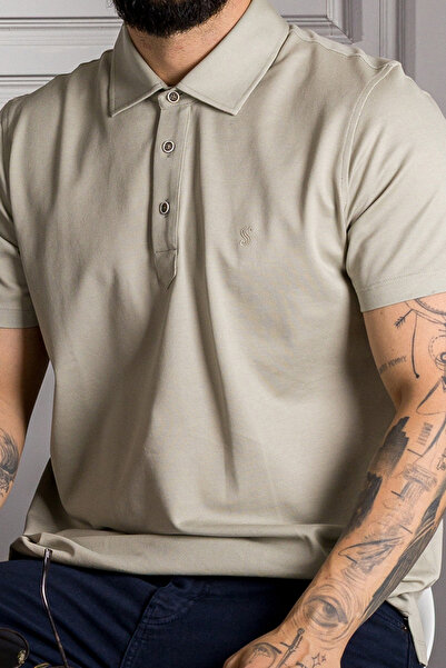 Sarar Поло з коміром Regular Fit (класичний крій) 100% бавовна світло-хакі футболка