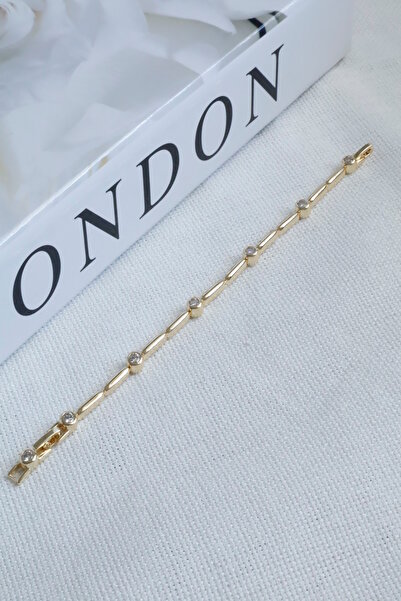 DEMOKAN Kadın Bileklik Kararmaz 14k Altın Renk Vip Seri İthal Golden Touch Bileklik