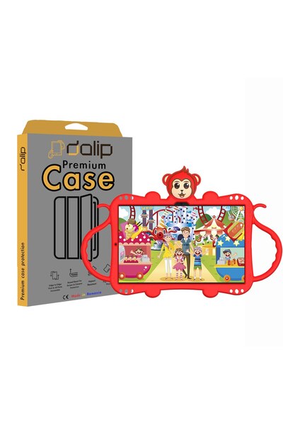 dalip Case for Apple iPad Air 1 / Air 2 / iPad Pro 9.7 inch / iPad 5, Monkey Friend, Silicone, Red