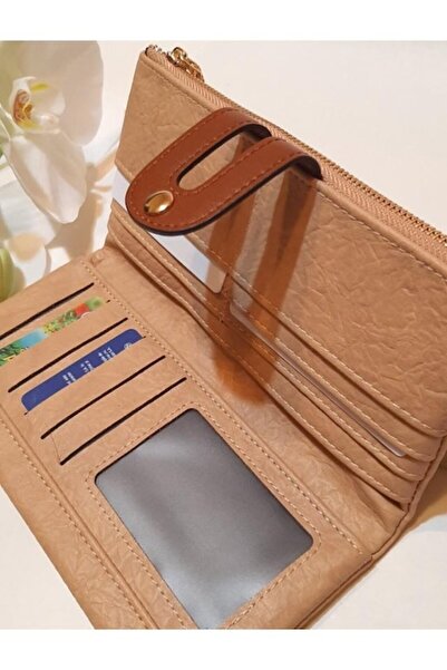 OEM Women's Wallet, Medium, Leather, Taomicmic, Snap and Zipper, Cream