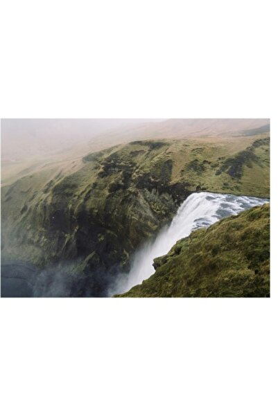 OEM Tablou Canvas, "Cascada izbucnind din stanci verzi", 150 x 100cm