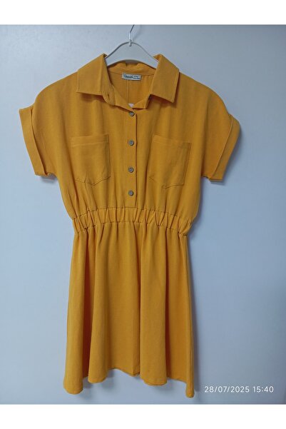 Gemello Children's Dress with Shirt Collar and Waist
