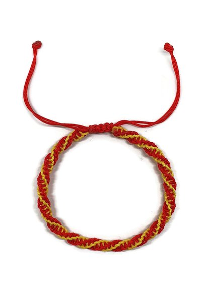 Sylvery Jewels Slyvery Jewels - Yellow Red Macrame Fan Bracelet Unisex