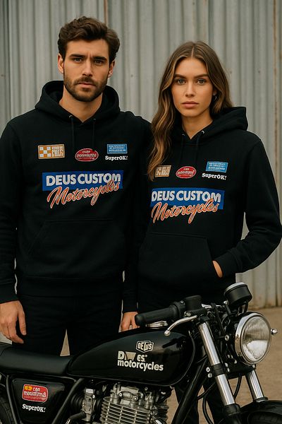 Rich Unisex Double Pack Γυναικεία-Ανδρική Συνδυασμός Εραστών - Φούτερ με λεπτομέρεια εκτύπωσης με κουκούλα 2 Πακέτο