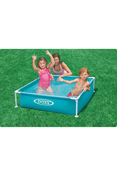 Intex Wet Set Outdoor Kids Frame Pool 1.22m x 1.22m x 30.5cm – Rectangular Splash Pool with Repair Patch