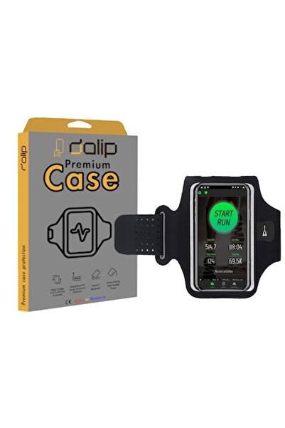 dalip Husă tip bandă de susținere pentru telefon de 7 inch, BeFit, slot pentru căști, cheie și card, neagră