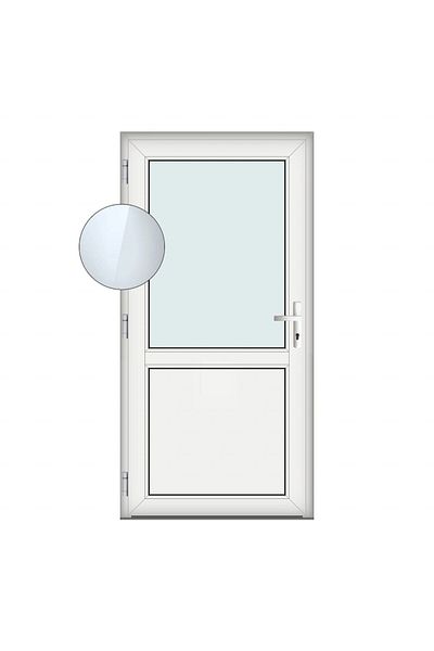 Klass 80x210cm White left 6cm 4 Hamburg door PVC and insulating glass chambers transparent