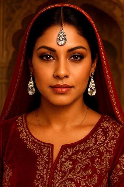 Kaftan Collection Indian Earrings and Forehead Accessory Set