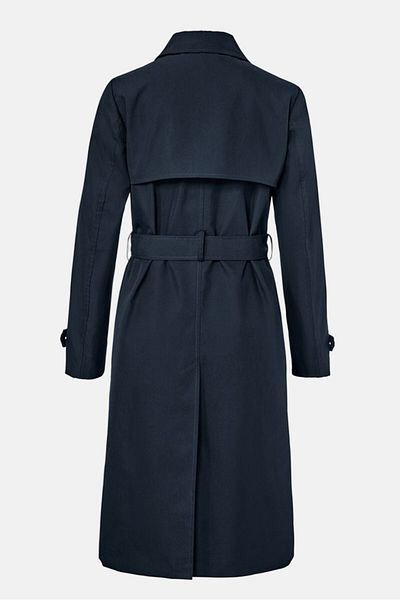Tchibo Women Double Breasted Belted Trench Coat, Navy