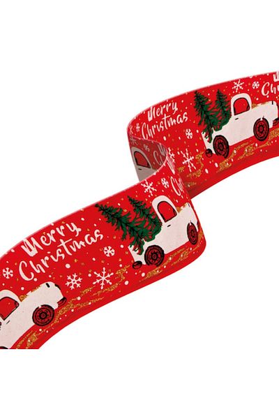 Dali Christmas Ribbon, 60x6.3cm, Merry Christmas Design, Red