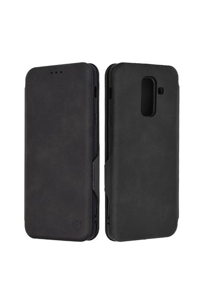 Dali Protective Flip Cover for Samsung Galaxy A6 Plus 2018, Safe Wallet Plus, Leather, Black