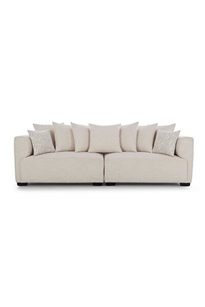Danube Home Camelle 4 Seater Fabric Sofa - Tulle White L274xW100xH92cm