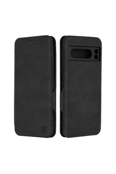 Dali Protective Flip Cover Compatible with Google Pixel 8 Pro, Safe Wallet Plus, Black Leather