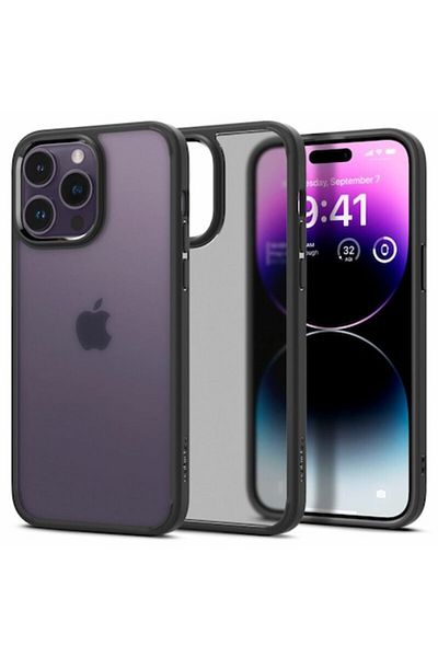 Dali Protective Case Compatible with Apple iPhone 14 Pro, Ultra Hybrid, Reinforced Edges, Black-Transpare