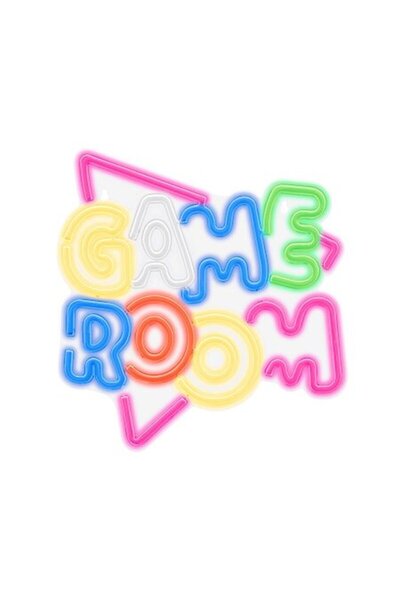 Dali Decorațiune de perete LED cu mesaj în camera de jocuri, 35x32x1,5 cm, cablu 2 m, multicolor