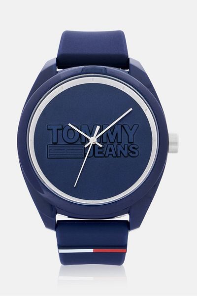 Tommy Jeans ساعة سيليكون رجالية 1791927، 44 مم، لون أزرق داكن