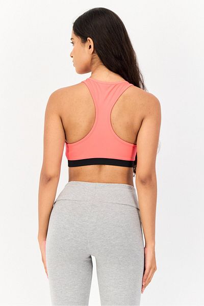 Reebok حمالة صدر رياضية غير مبطنة بشعار العلامة التجارية للنساء، مرجاني