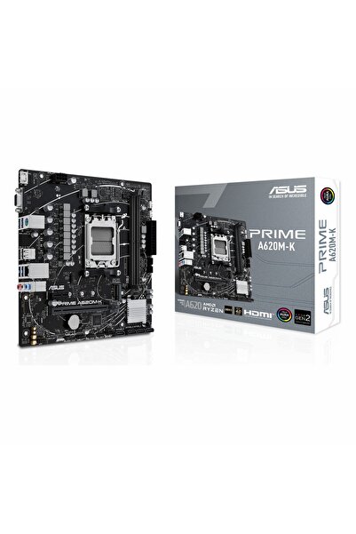 ASUS Prime A620M-K DDR5 (6400MHz)OC M.2 VGA/HDMI PCIe 4.0 AM5 mATX Anakart