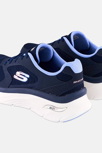 SKECHERS Women Arch Fit D Lux Lace Up Outdoor Shoes, Navy Blue