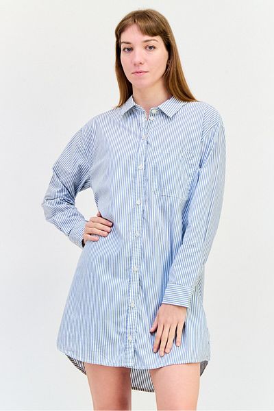 AMERICAN EAGLE Women Stripe Casual Mini Shirt Dress, Multicolor