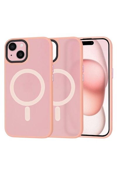 Dali Protective Case Compatible with Apple iPhone 15, HaloFrost, MagSafe Compatible, TPU, Pink-Transparen