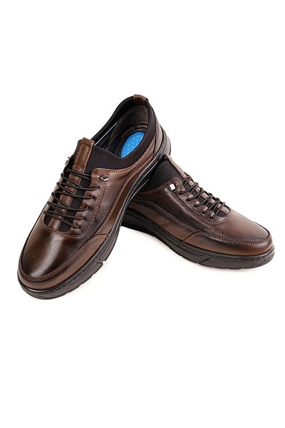 NUA Gnc090 Brown Genuine Leather Orthopedic Men's Shoes